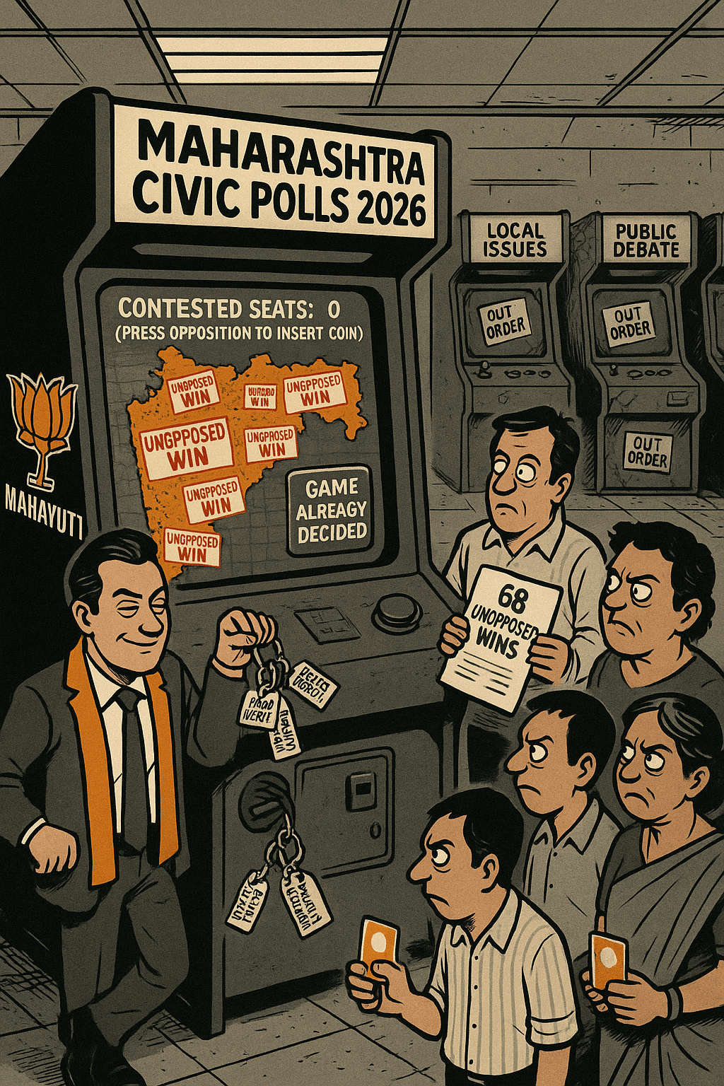 Democracy Walkover: Maharashtra Edition